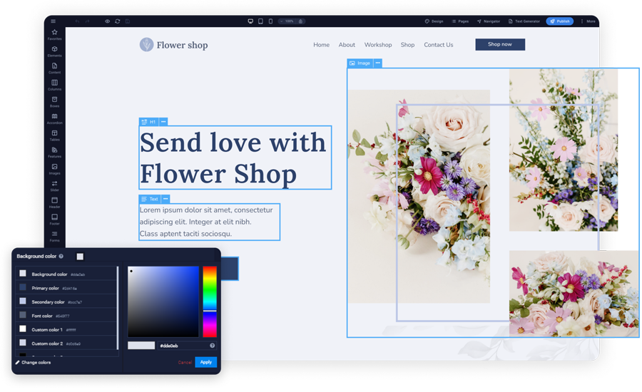 SiteJet AI website builder interface for creating WordPress sites